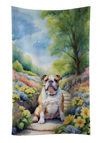 English Bulldog Spring Path Kitchen Towel Dish Cloths Guest Hand Towel Decorative Bathroom Towel for Face,Tea, Dishcloth, Kitchen and Bath