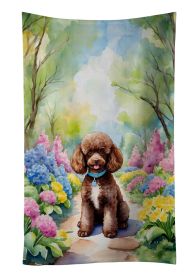 Chocolate Poodle Spring Path Kitchen Towel Dish Cloths Guest Hand Towel Decorative Bathroom Towel for Face,Tea, Dishcloth, Kitchen and Bath