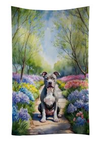 NEW Pit Bull Terrier Spring Path Kitchen Towel Dish Cloths Guest Hand Towel Decorative Bathroom Towel for Face,Tea, Dishcloth, Kitchen and Bath