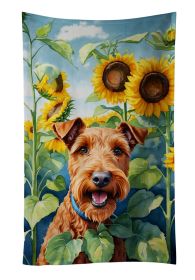 Irish Terrier in Sunflowers Kitchen Towel Dish Cloths Guest Hand Towel Decorative Bathroom Towel for Face,Tea, Dishcloth, Kitchen and Bath
