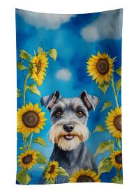 Schnauzer in Sunflowers Kitchen Towel Dish Cloths Guest Hand Towel Decorative Bathroom Towel for Face,Tea, Dishcloth, Kitchen and Bath