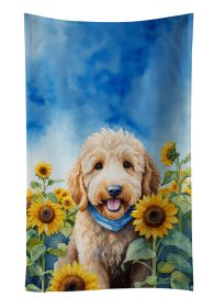 Goldendoodle in Sunflowers Kitchen Towel Dish Cloths Guest Hand Towel Decorative Bathroom Towel for Face,Tea, Dishcloth, Kitchen and Bath