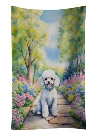White Poodle Spring Path Kitchen Towel Dish Cloths Guest Hand Towel Decorative Bathroom Towel for Face,Tea, Dishcloth, Kitchen and Bath (Default: Default)