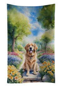 Golden Retriever Spring Path Kitchen Towel Dish Cloths Guest Hand Towel Decorative Bathroom Towel for Face,Tea, Dishcloth, Kitchen and Bath (Default: Default)