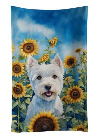 Westie in Sunflowers Kitchen Towel Dish Cloths Guest Hand Towel Decorative Bathroom Towel for Face,Tea, Dishcloth, Kitchen and Bath (Default: Default)